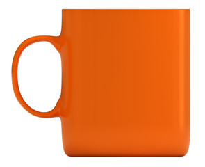Orange mug, with clipping path, 3d illustration, isolated
