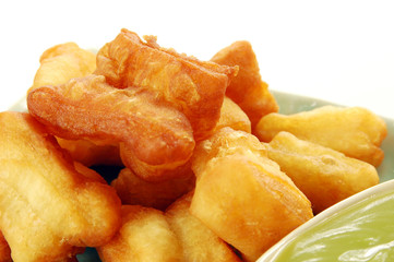 Deep-fried doughstick and egg custard