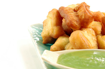 Deep-fried doughstick and egg custard