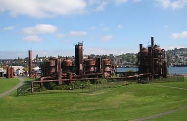 Fototapeta na wymiar Gasworks Park at Seattle Washington USA