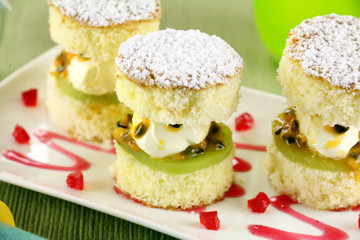 Passionfruit Sponge Stacks