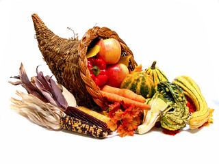 Thanksgiving or harvest cornucopia