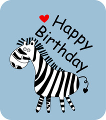 Zebra and birthday card