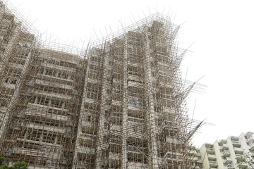 bamboo scaffolding in construction site