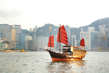 Obraz premium junk boat in Hong Kong