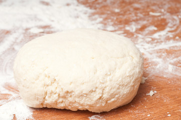 Fototapeta na wymiar Freshly prepared bread dough