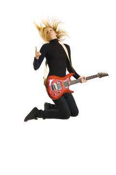 passionate woman guitarist