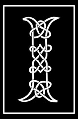 Vector of a Celtic Knot-work Capital Letter I