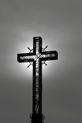 Cross with light passing through
