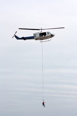 Rescuing by helicopter