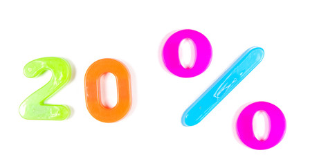 20% written in fridge magnets