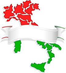 Regioni d'Italia con Banner-Italy Map-Vector