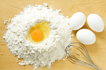 Eier und Mehl