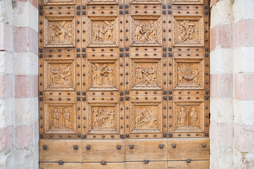 St. Croce Portal Church. Bastia Umbra. Umbria.
