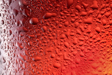 Close up shot of frosty beer glass.