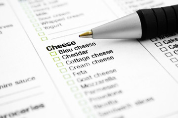 Grocery list - cheese