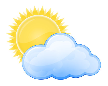 Weather forecast glossy icon - Cloudy