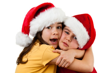 Christmas time - kids isolated on white