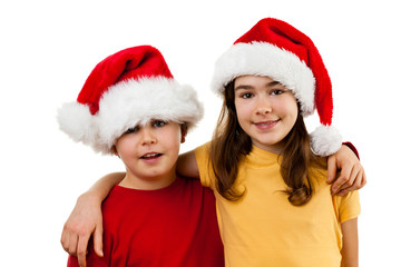 Christmas time - kids isolated on white