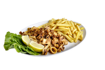 Calamari e patate fritte