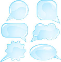 Aqua speech bubble set
