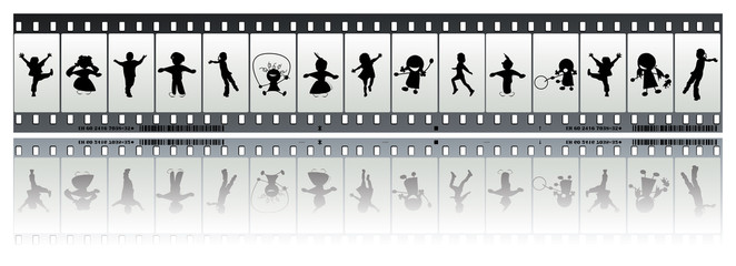 Negative film strip with children © Richard Laschon