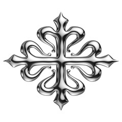 Croix Fleur-de-lys&eacute;e de gueules en chrome