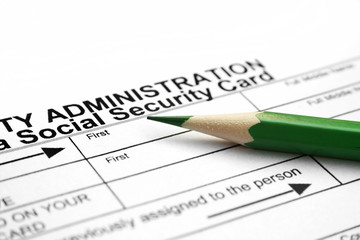 Obraz premium Application - social security card