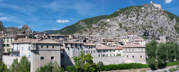 View on medieval cite of Entrevaux and citadel de Vauban