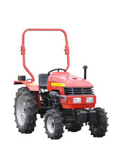 new red agriculture vehicle isolated on white