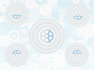 Layer Circle Gears accented by circle sketchy backdrop Vector