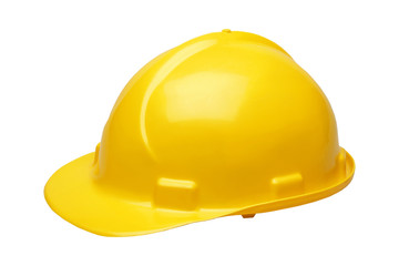 yellow hard hat on white background