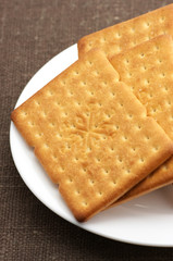 Crackers in plate