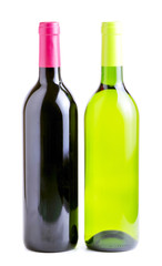 two bottles of red and white whine