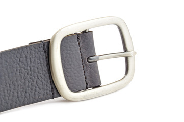 black leather belt isolated