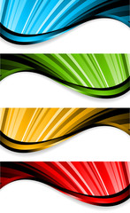 Collection of bright wavy banners