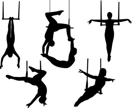trapeze silhouette vector