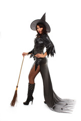 sexy Hexe am Besen