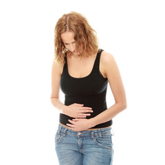 Woman with stomach issues