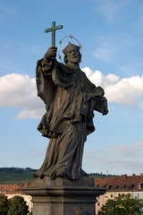 Fototapeta na wymiar Statue on Old Main Bridge, Würzburg