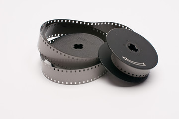 Abgewickelter Film mit Spulen