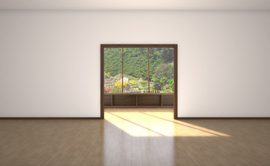 3d interno stanza vuota da arredare