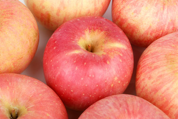Fototapeta na wymiar Red apples isolated on white bckground