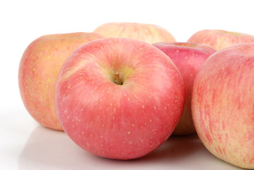 Red apples isolated on white bckground