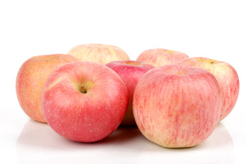 Red apples isolated on white bckground