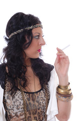 Obraz premium Beautiful woman with cigarette