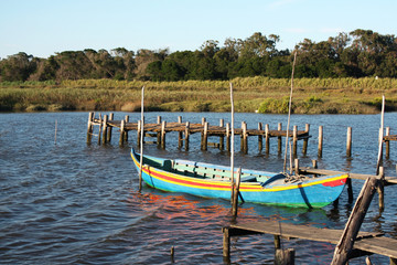 Fototapeta premium Old fishing boat in a harbor