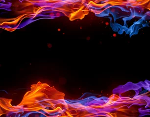 Washable wall murals Flame Blue and red fire background