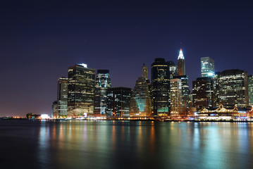 Fototapeta na wymiar Manhattan at night in New York City