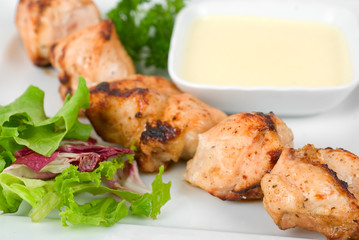 Grilled chicken kebab